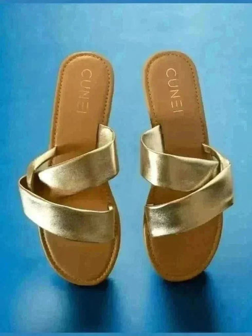 Golden Wrap Slip Ons - cunei